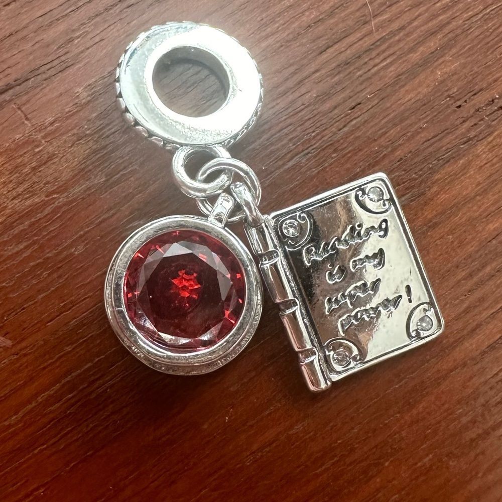 NWOT Coffee & Book S925 Silver Pandora FIT Dangle Charm - Picture 6 of 8